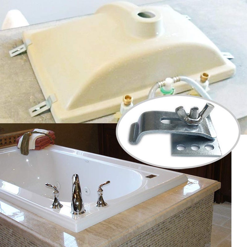 LITOON Sink Clips Undermount Kitchen Sink Clips, Epoxy Undermount Sink Brackets Supports for Bathroom Kitchen 10 Pack Kit - Image 5